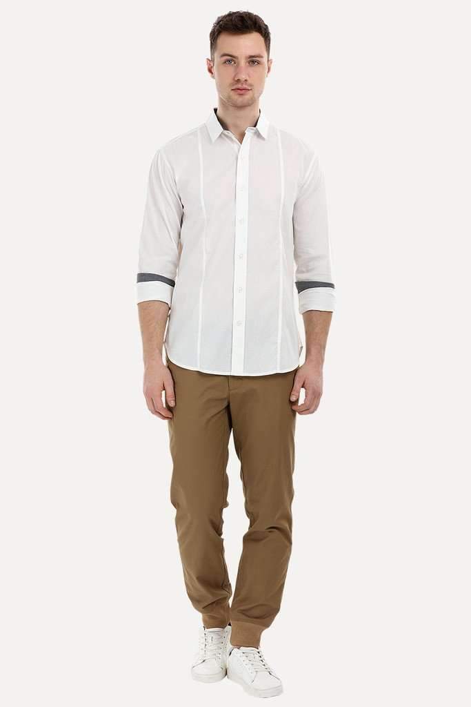 Solid Shirt with Elbow Patches