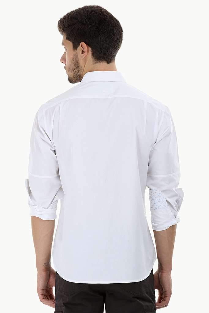 Solid Shirt with Pleated Pockets