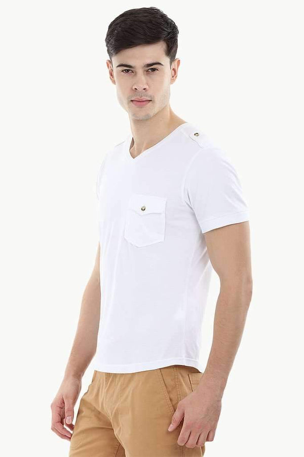 Solid Shoulder Strap T-Shirt