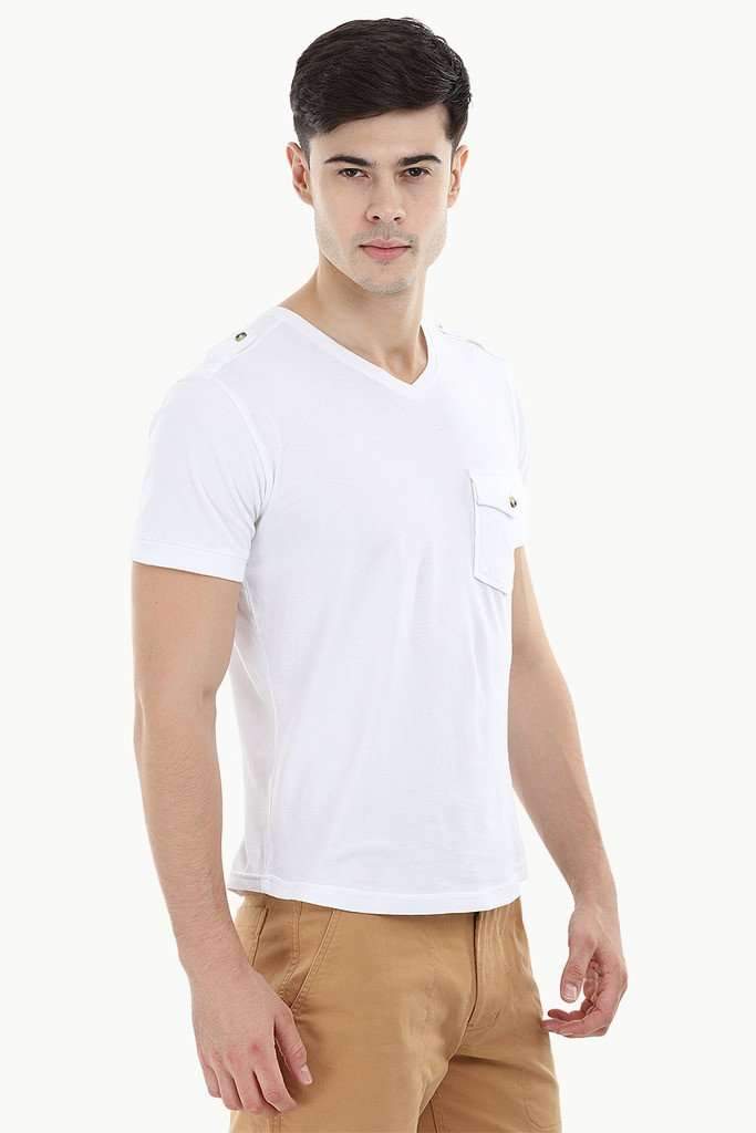 Solid Shoulder Strap T-Shirt