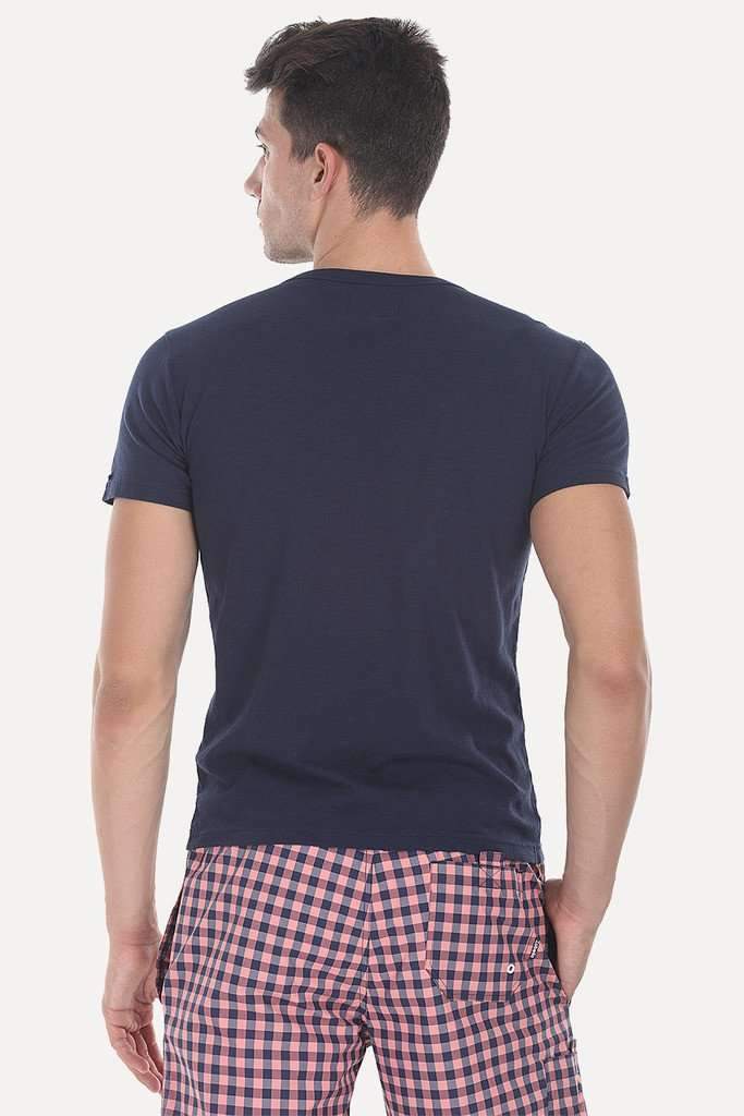 Solid Slub Cotton Jersey Henley