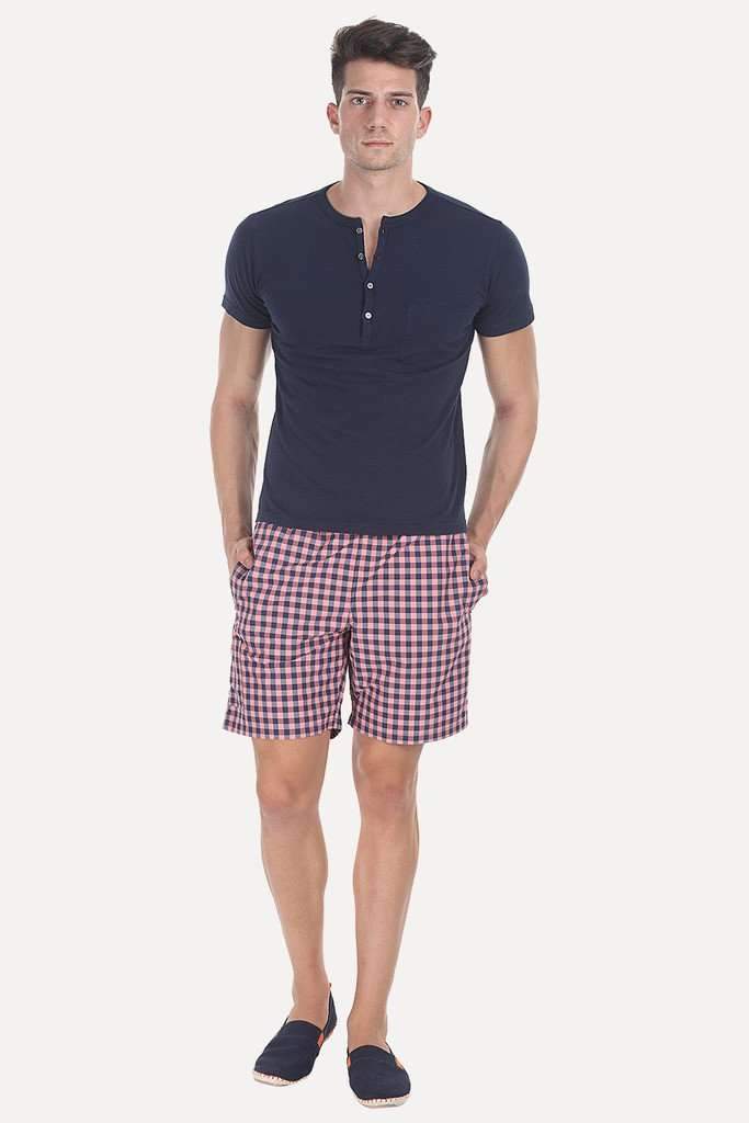 Solid Slub Cotton Jersey Henley
