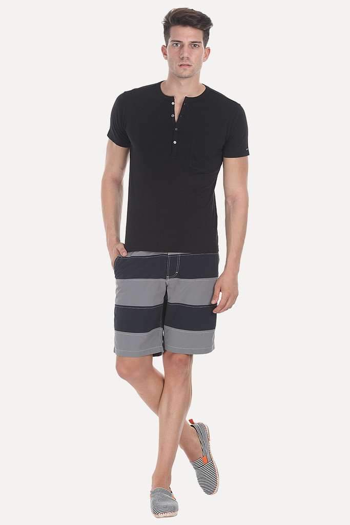 Solid Slub Cotton Jersey Henley