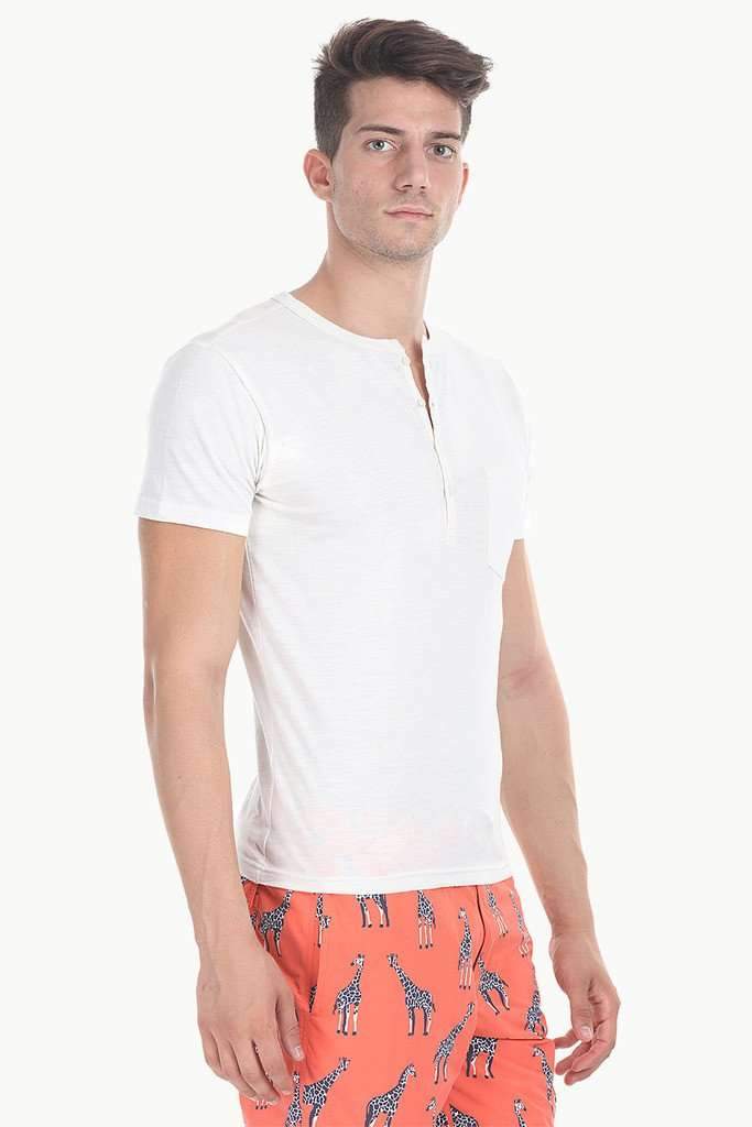 Solid Slub Cotton Jersey Henley
