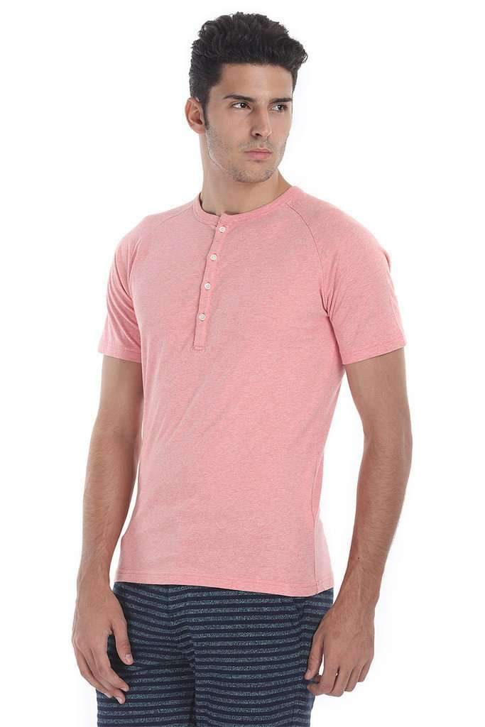 Solid Soft Cotton Knit Henley