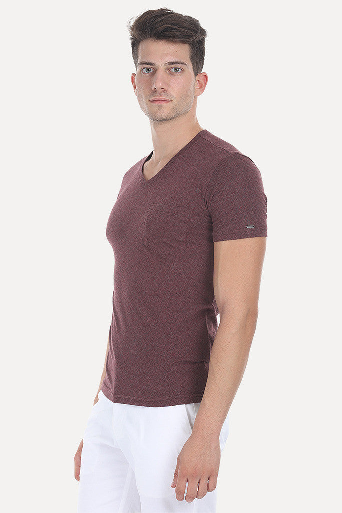 Solid Soft Heather V Neck Tee