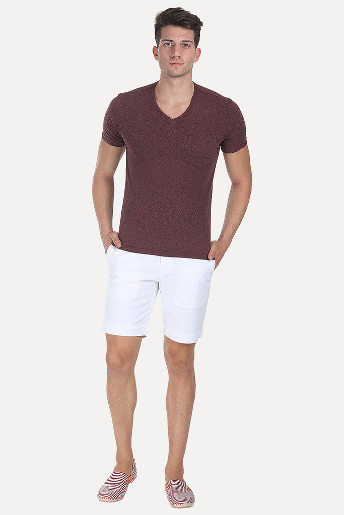 Solid Soft Heather V Neck Tee