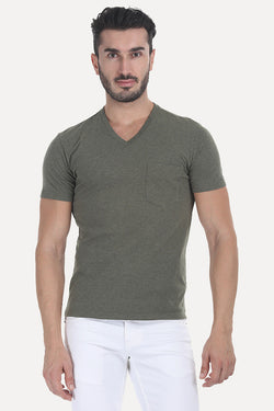 Solid Soft Heather V Neck Tee