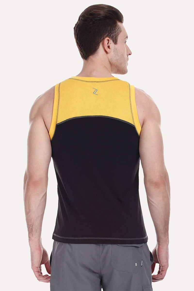 Performance Wear With Contrast Armhole And Back Yoke
