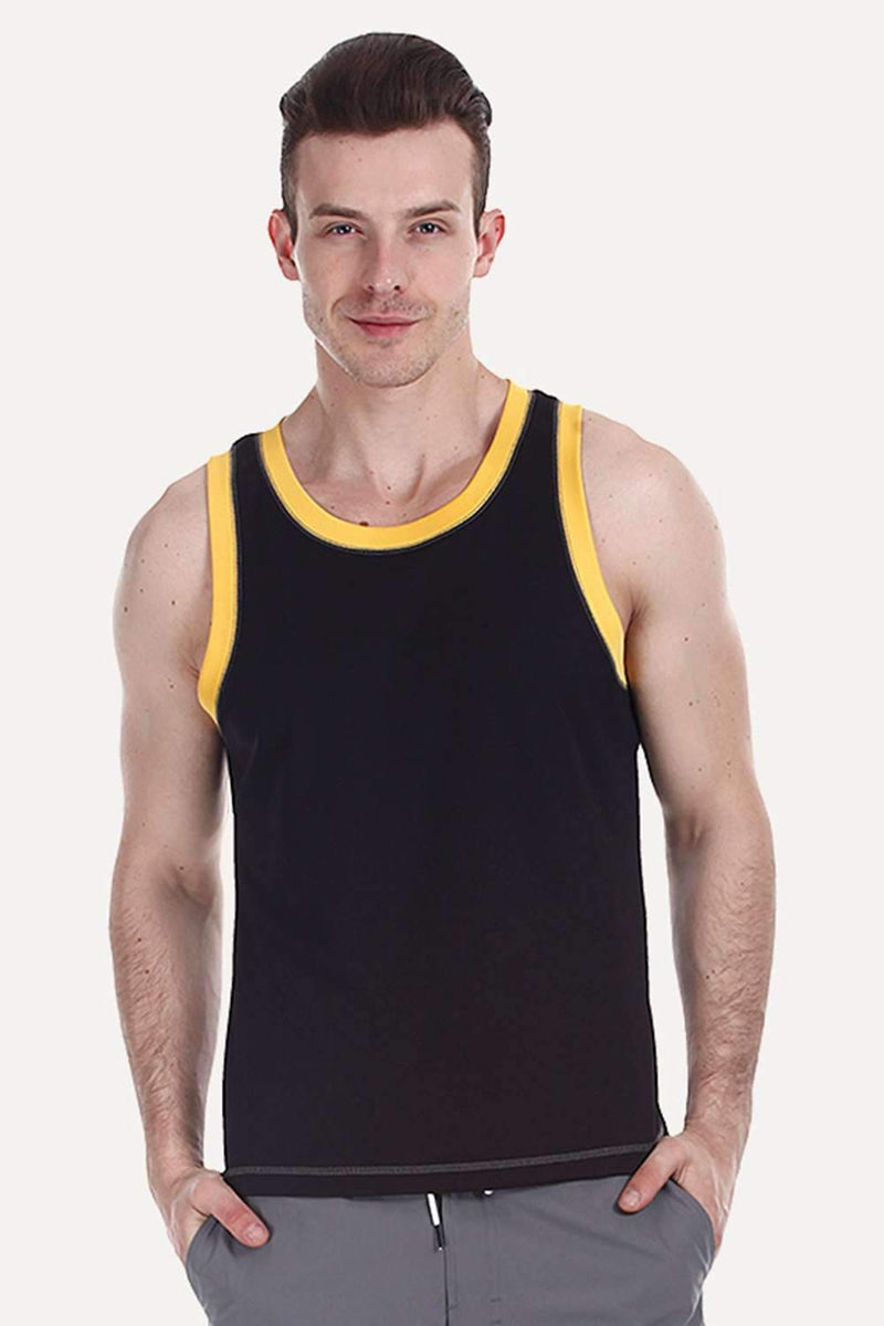 Performance Wear With Contrast Armhole And Back Yoke