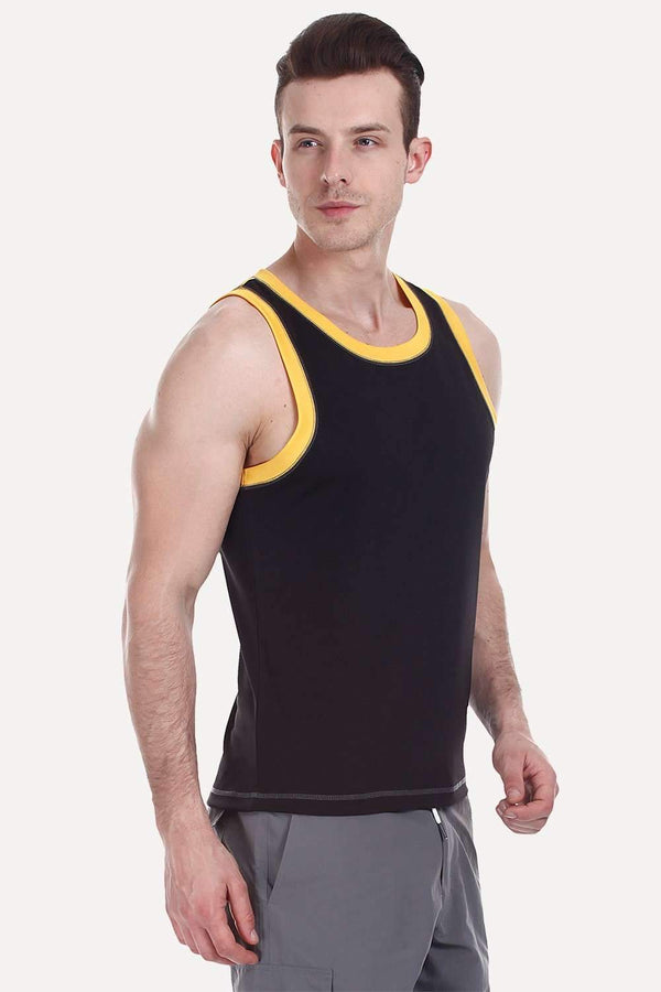 Performance Wear With Contrast Armhole And Back Yoke