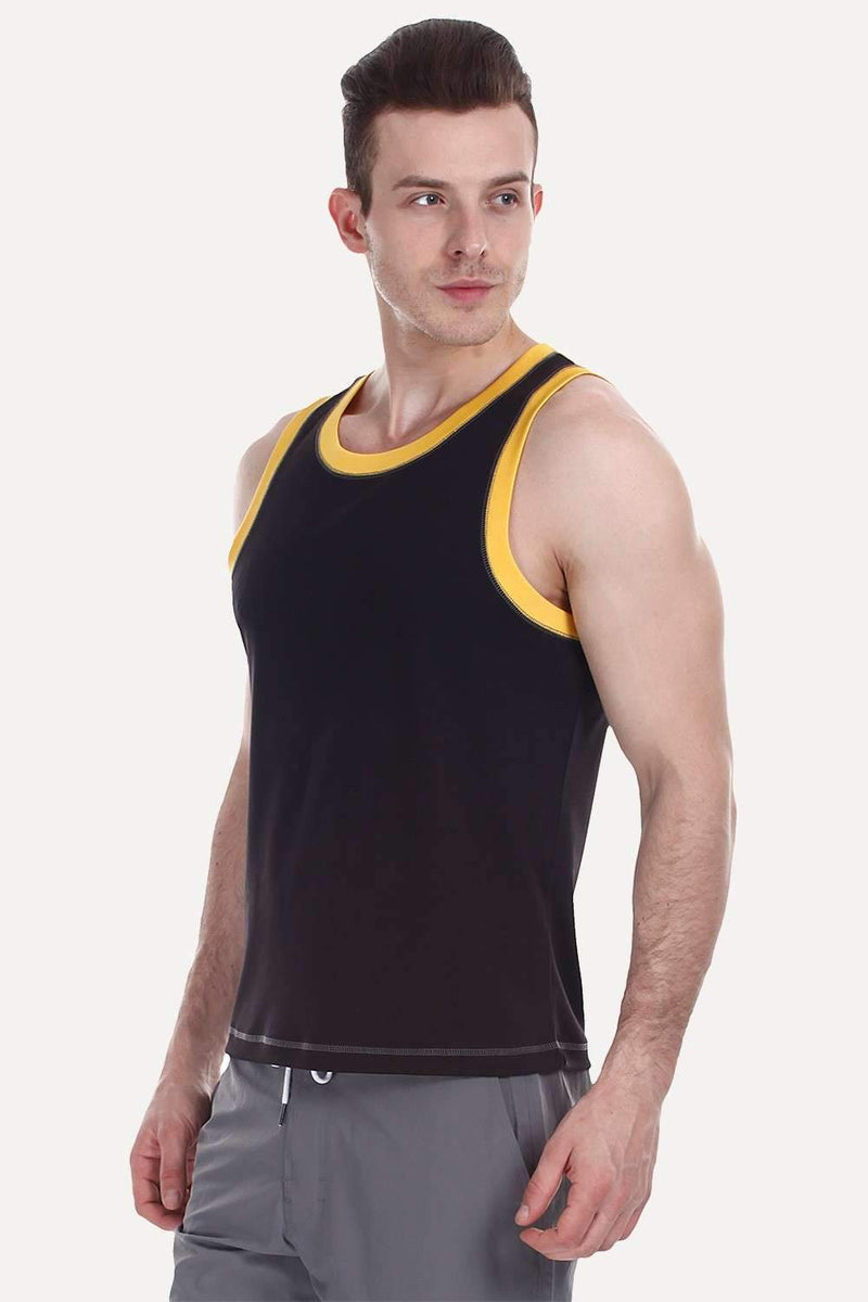 Performance Wear With Contrast Armhole And Back Yoke