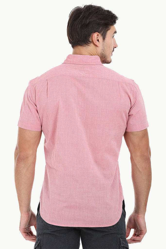 Solid Yarn Dyed Cotton Chambray Shirt