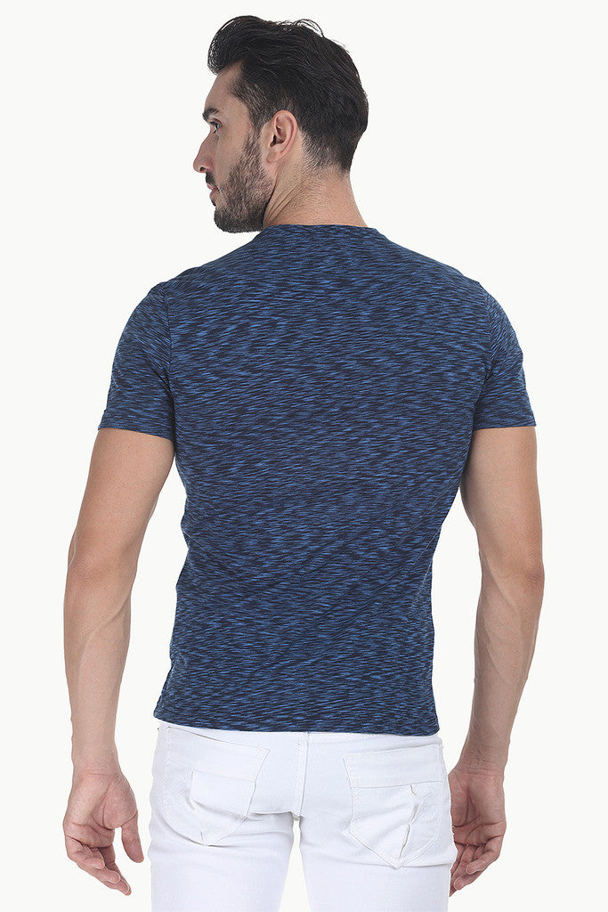 Space Dyed Yarn V Neck T Shirt