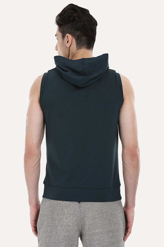 Stretch Cotton Poly Blend Sleeveless Performance Wear Hoodie