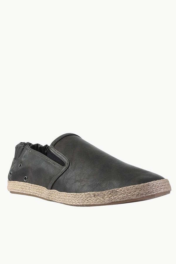 Stretchable Faux Leather Espadrilles