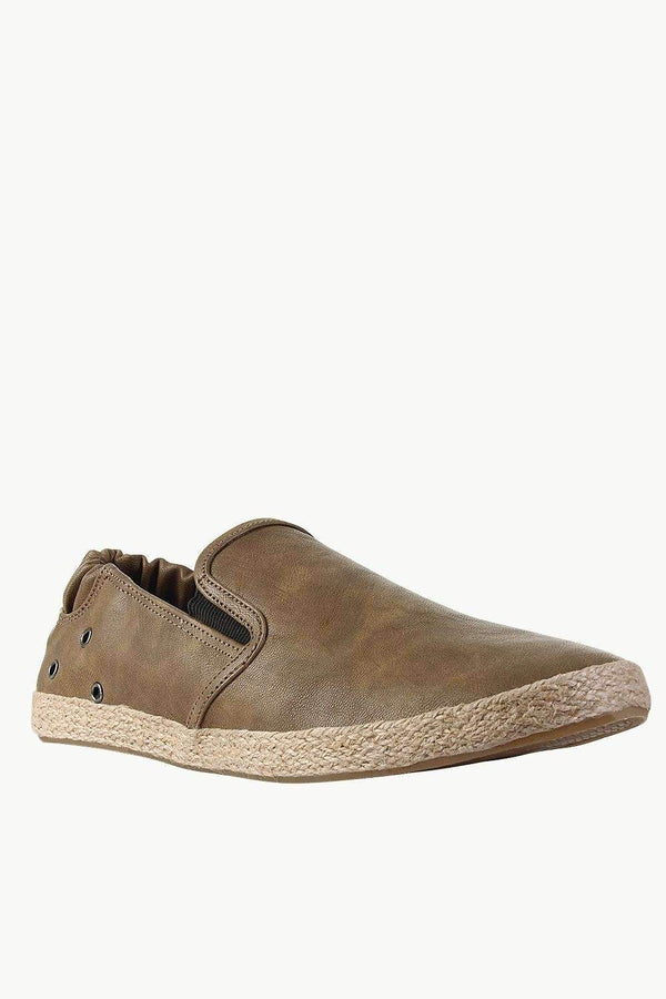 Stretchable Faux Leather Espadrilles