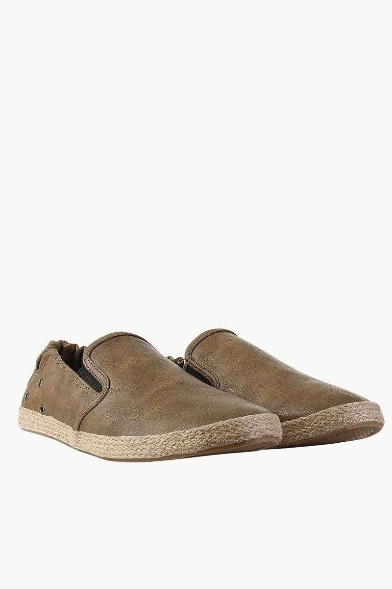 Stretchable Faux Leather Espadrilles