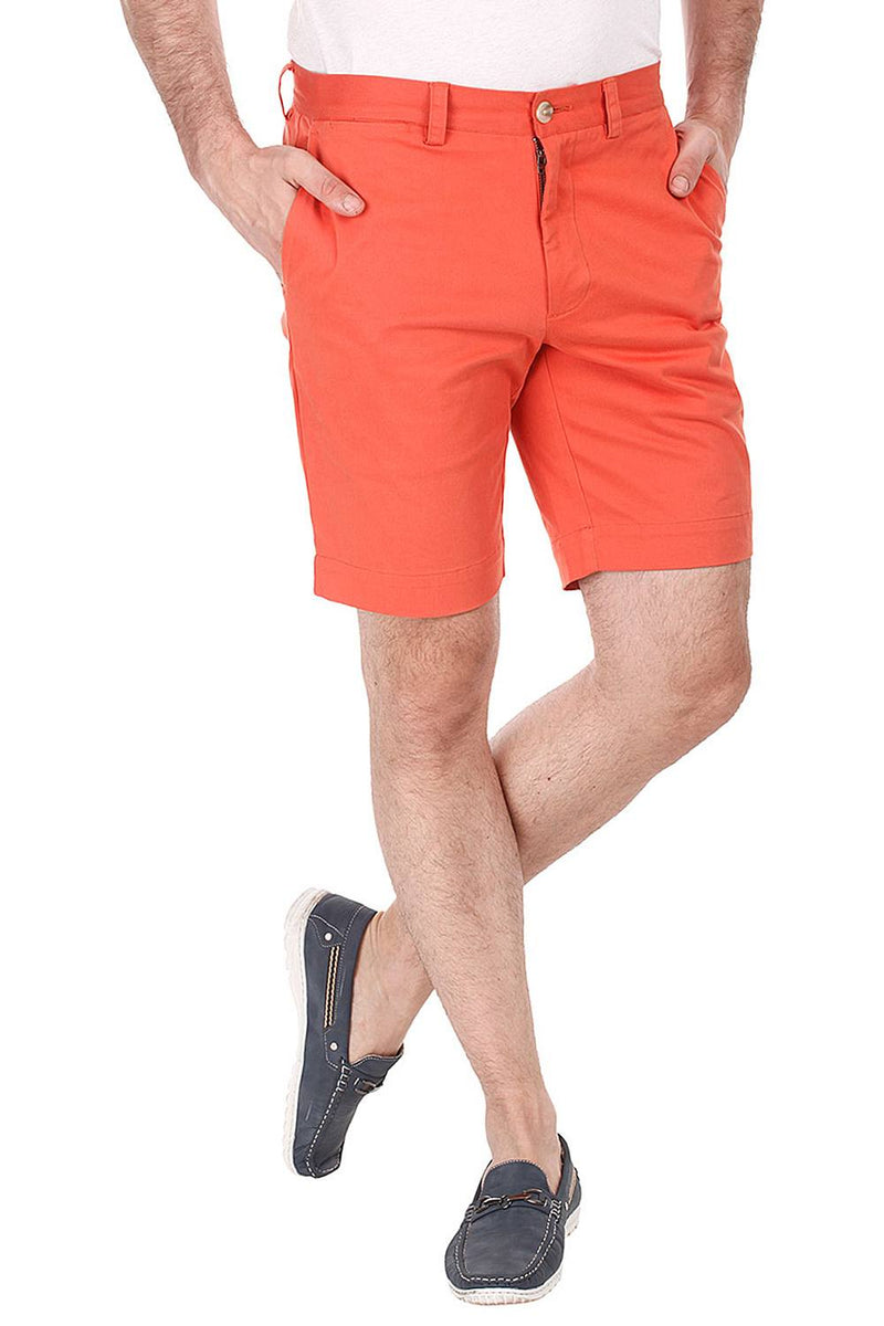 Soft Peached Solid Cotton Chino Shorts