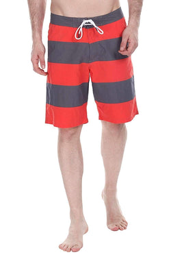 Stripe Colorblock Quick Dry Nylon Swim Board Shorts