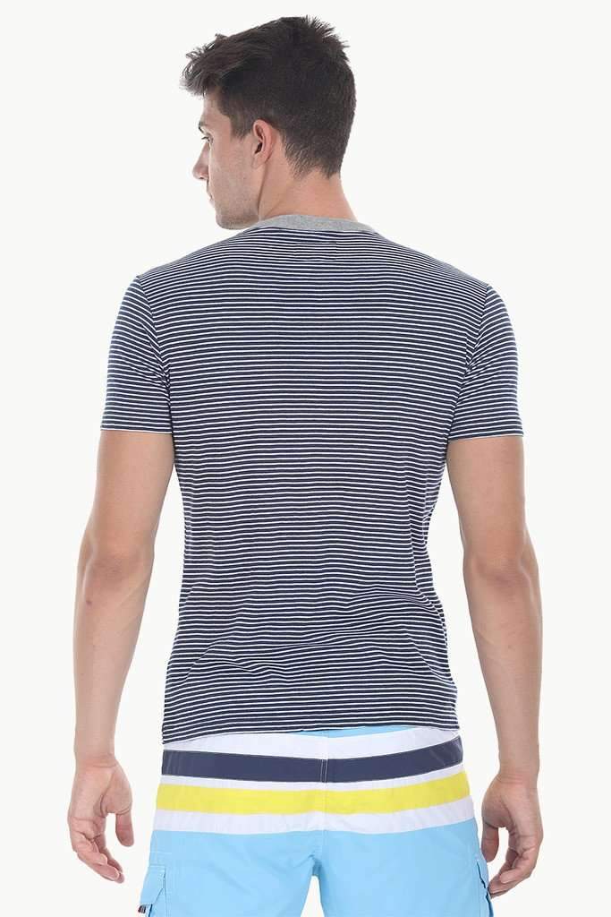 Striped Cotton Melange Knit Tee