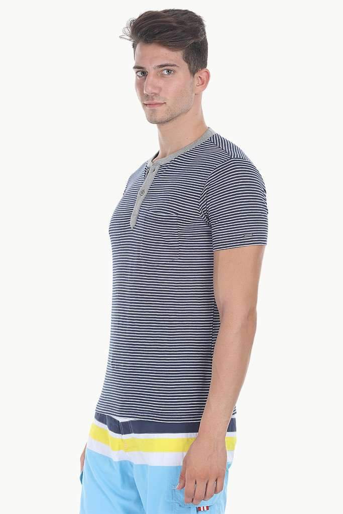Striped Cotton Melange Knit Tee