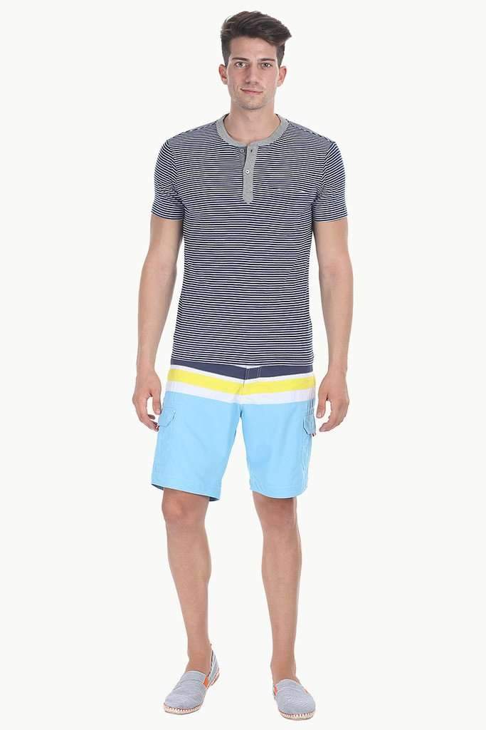 Striped Cotton Melange Knit Tee