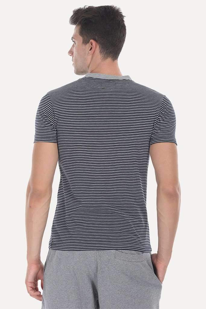 Striped Cotton Melange Knit Tee