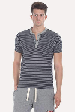 Striped Cotton Melange Knit Tee