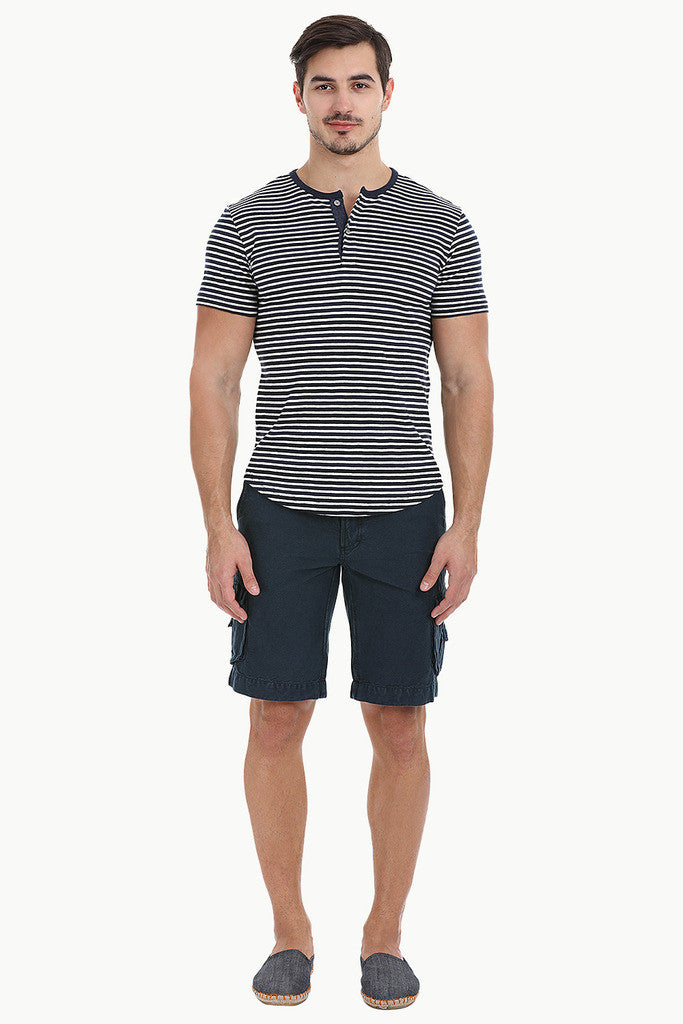 Striped Henley With Oval Bottom