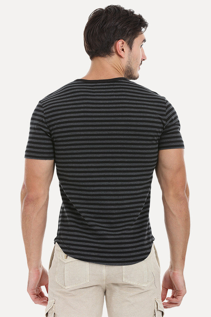Striped Henley With Oval Bottom