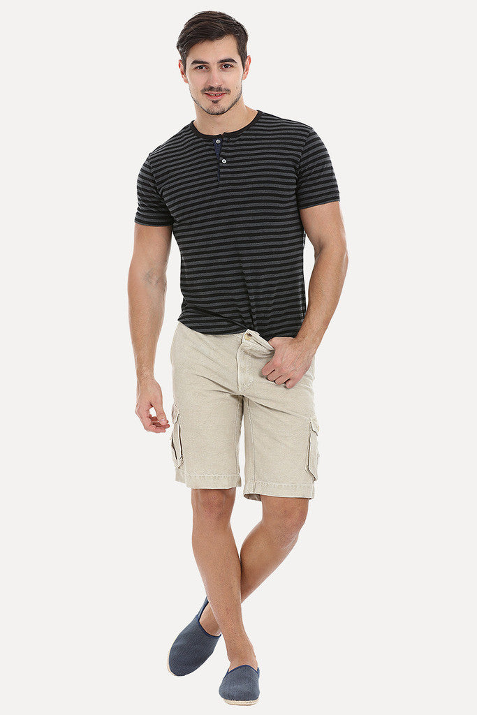 Striped Henley With Oval Bottom