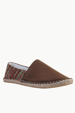 Suede Espadrilles with Canvas Print