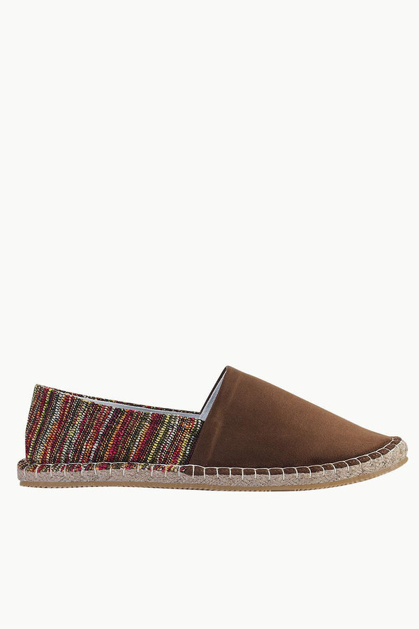 Suede Espadrilles with Canvas Print