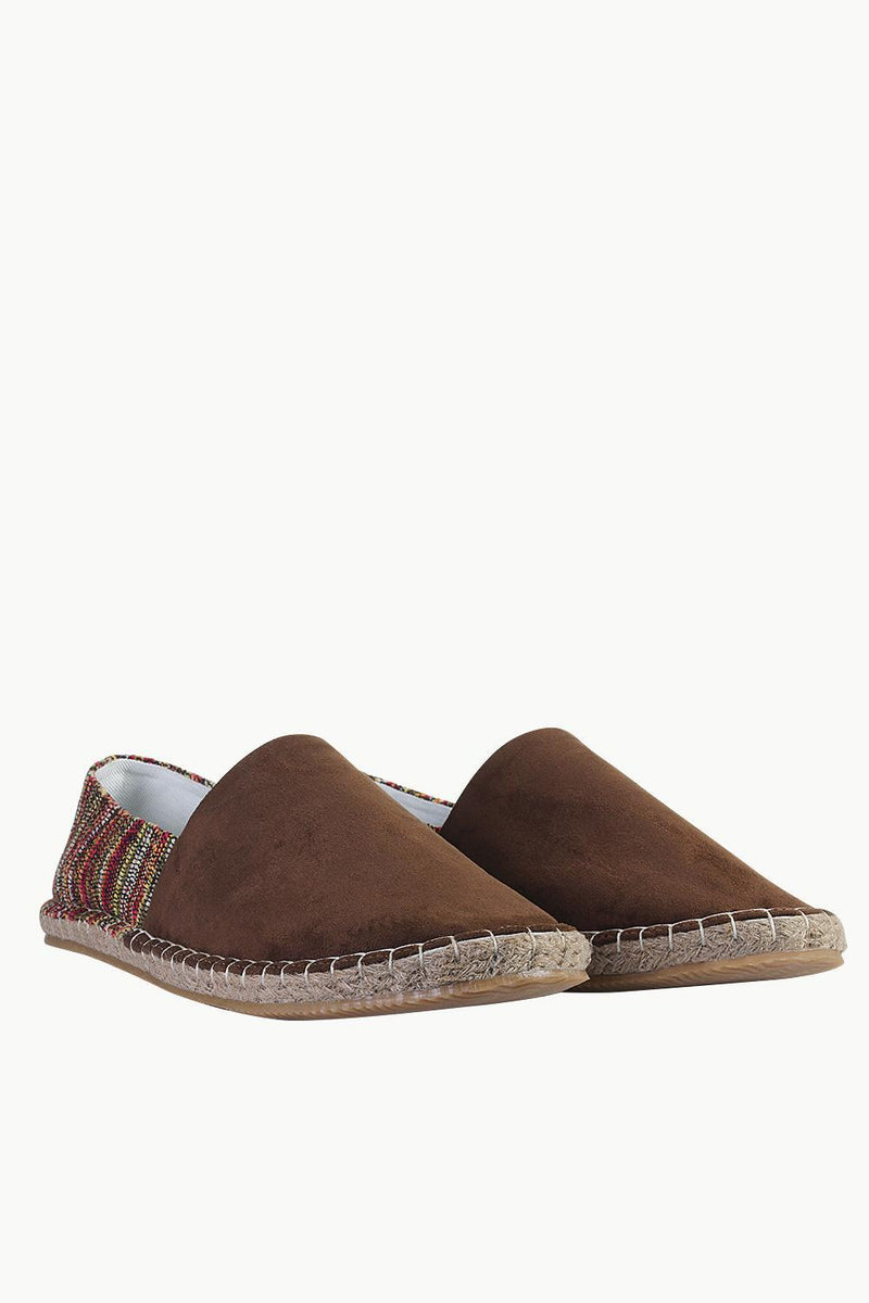 Suede Espadrilles with Canvas Print