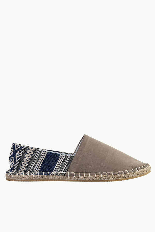 Suede Espadrilles with Canvas Print