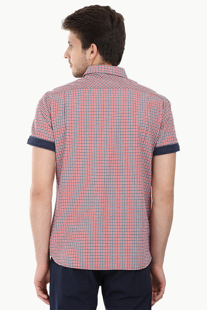 Summer Long Sleeve Plaid Seersucker Shirt