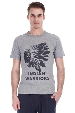 Super Soft Heather Indian Warrior Print Tee