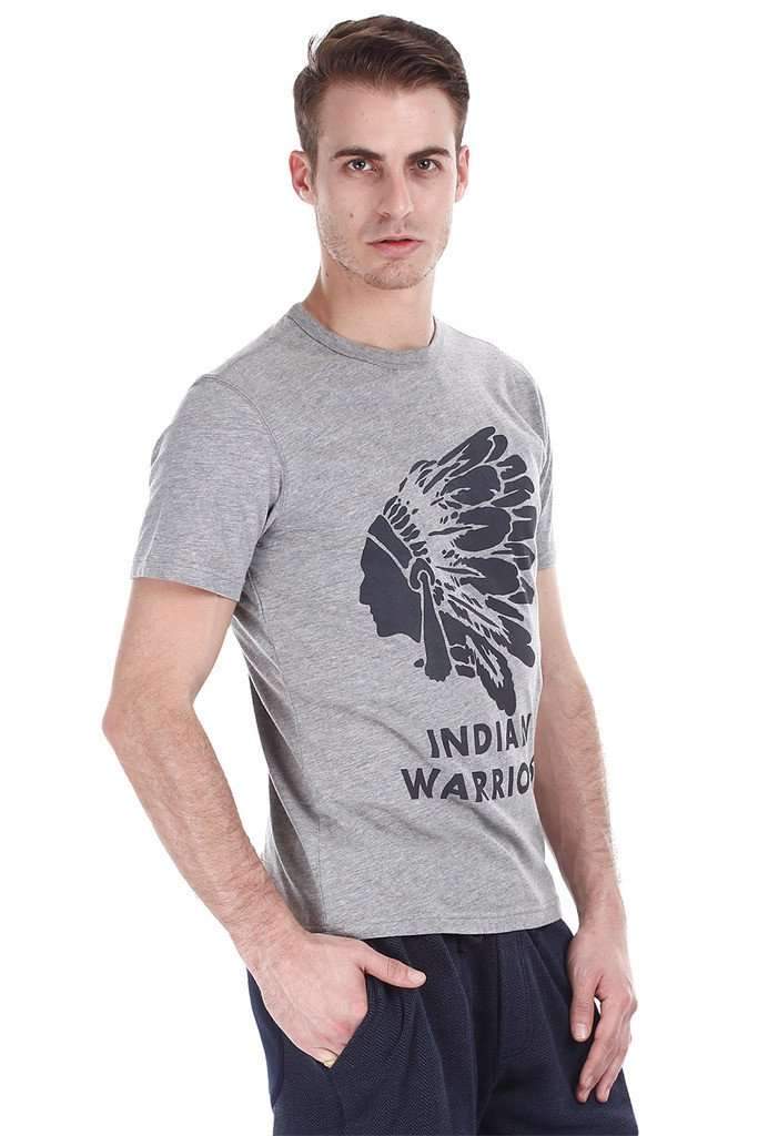 Super Soft Heather Indian Warrior Print Tee