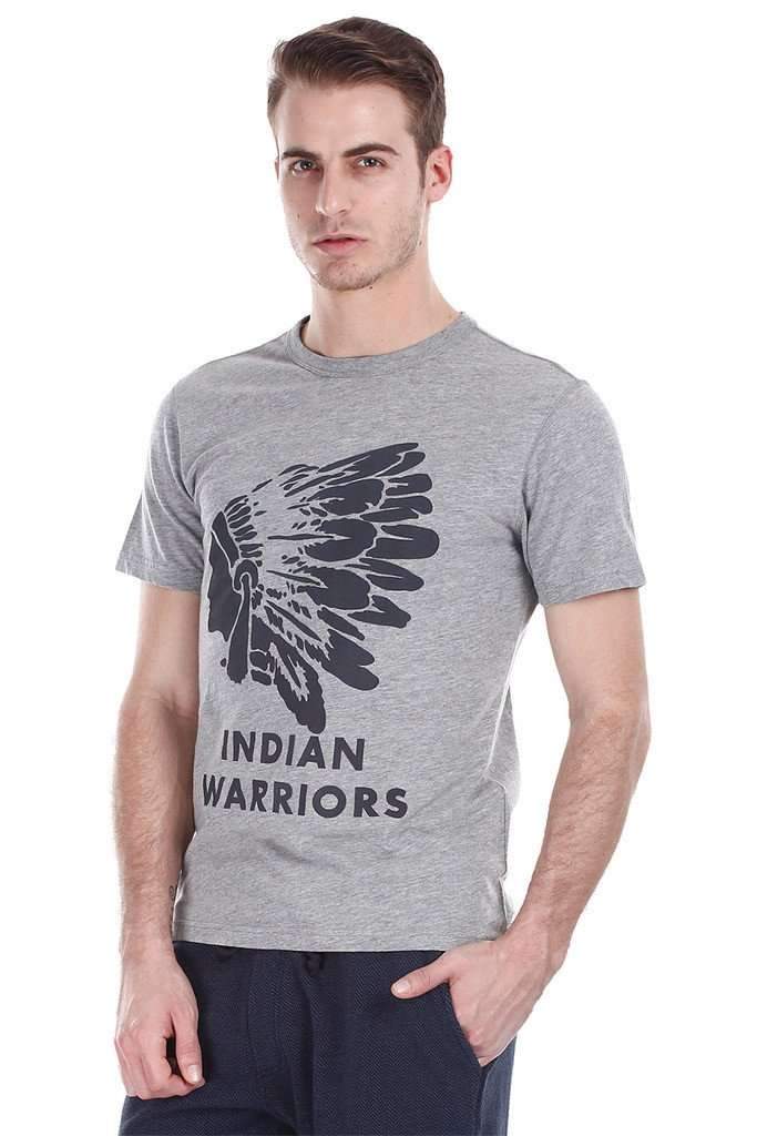 Super Soft Heather Indian Warrior Print Tee