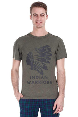 Super Soft Heather Indian Warrior Print Tee