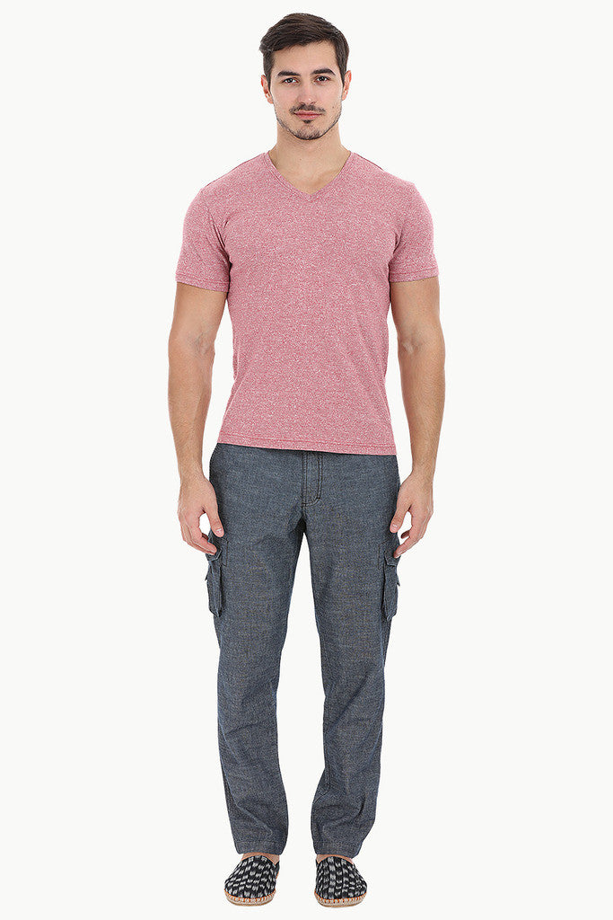Super Soft Slub And Heather V Neck