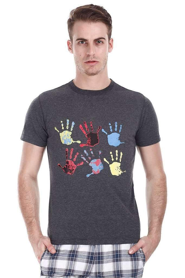 Super Combed Heather Multi Hand Print Tee