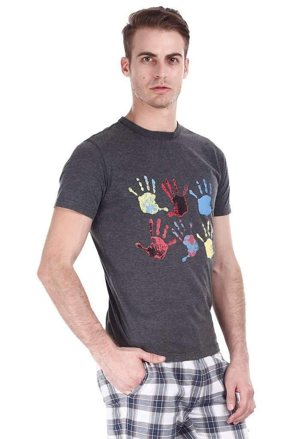 Super Combed Heather Multi Hand Print Tee