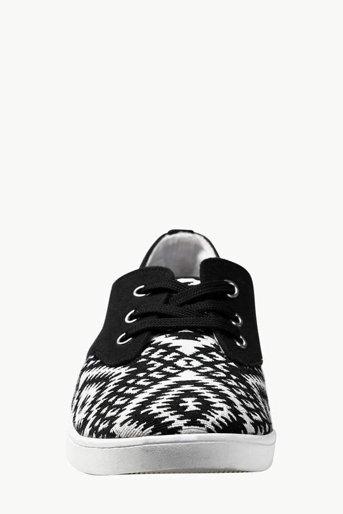 Print Block Lace Up Plimsolls