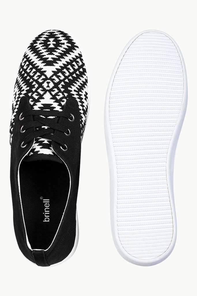 Print Block Lace Up Plimsolls