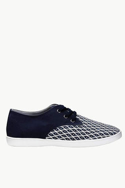 Print Block Lace Up Plimsolls