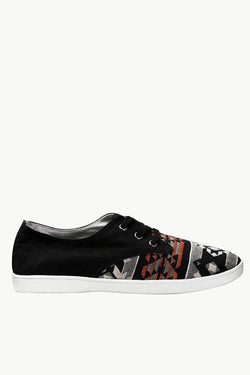 Print Block Lace Up Plimsolls