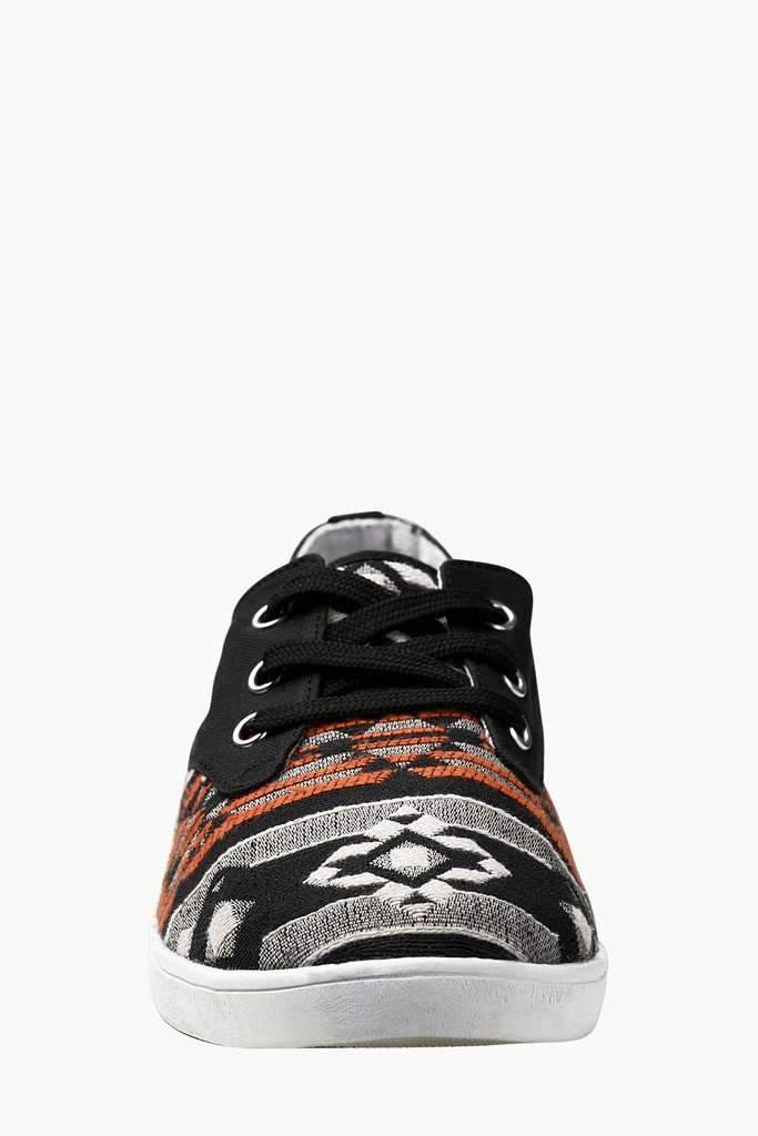 Print Block Lace Up Plimsolls