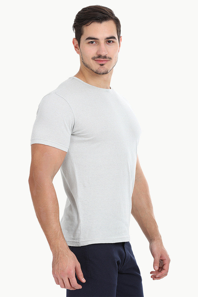 Thin Stripe Short Sleeved Crew
